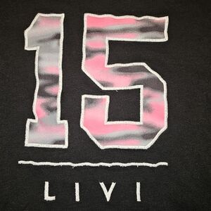 Lane Bryant Long Sleeve Tee - Black with Pink and Gray Accents